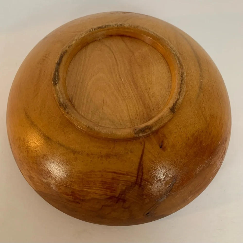 Vintage Wooden Bowl Primitive Rustic Unmarked